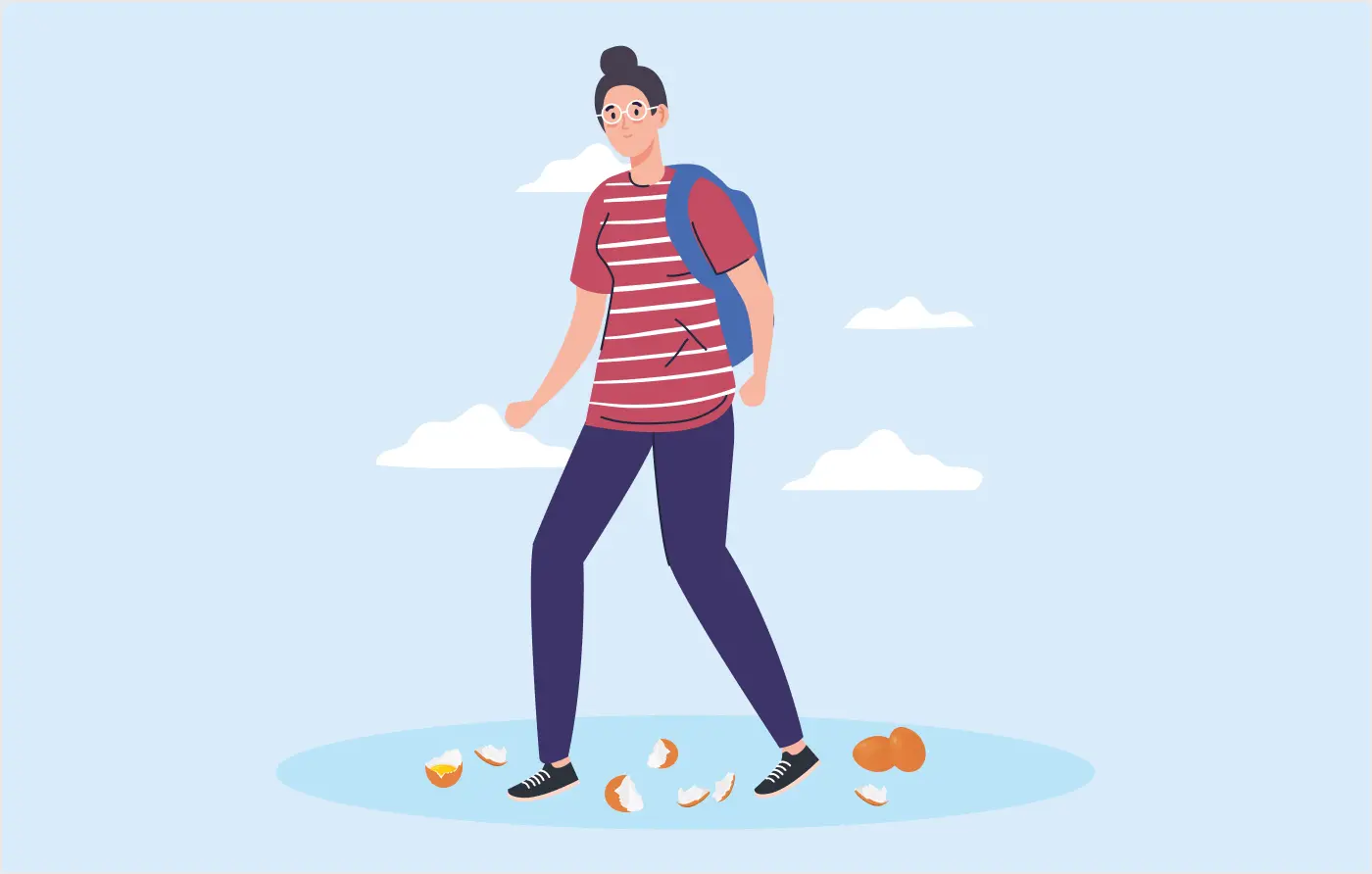 Walk on eggshells idiom