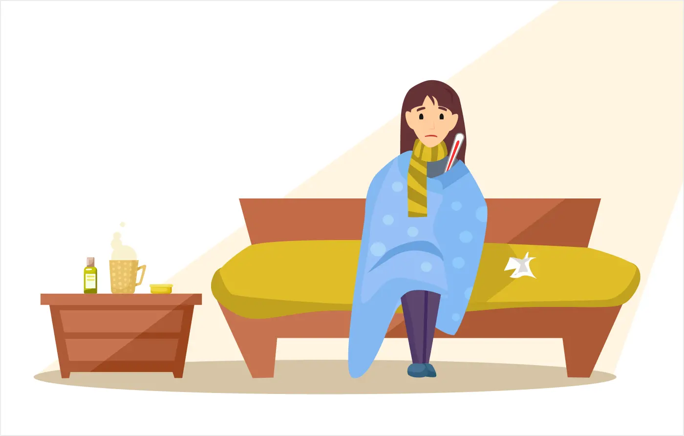 Come down with phrasal verb