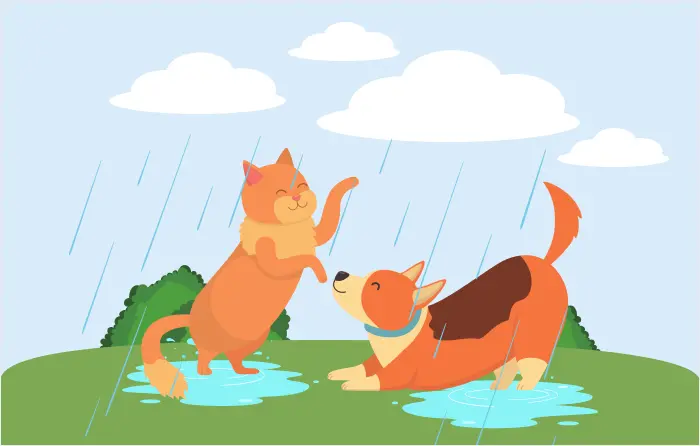 Raining cats and dogs idiom